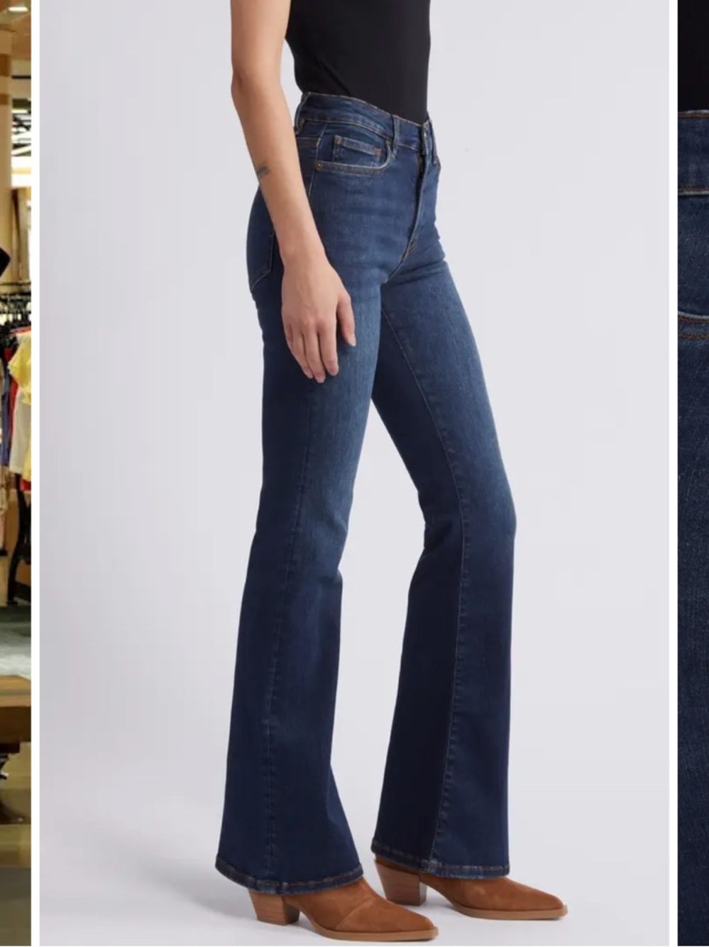 NWT Frame Denim Dark Indigo High-Rise Flare Jeans Size 24 - Picture 4 of 16